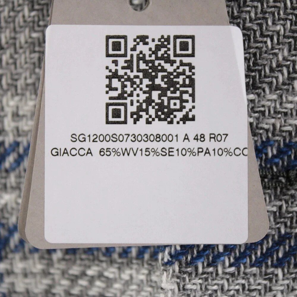 Sartorio Kiton NWT Wool Blend Sport Coat Size 48R (38R US) Gray w/ Blue & White